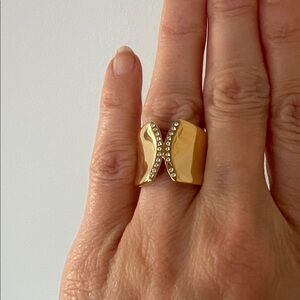Vita Fede Inverso Crystal Band Ring and Box